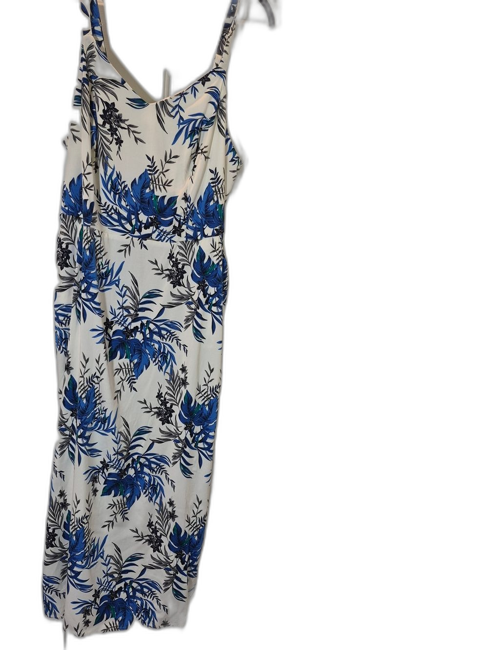 41 Hawthorn White Maxi Dress with Blue Floral Print
